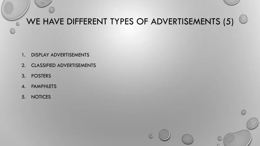 we have different types of advertisements 5