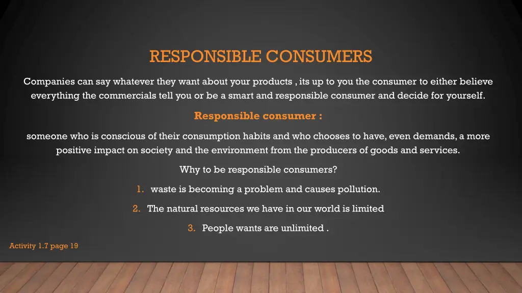 responsible consumers