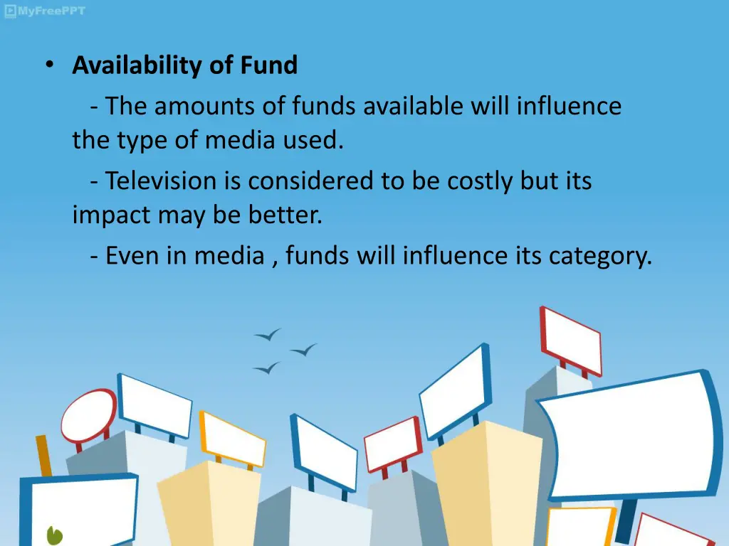 availability of fund the amounts of funds