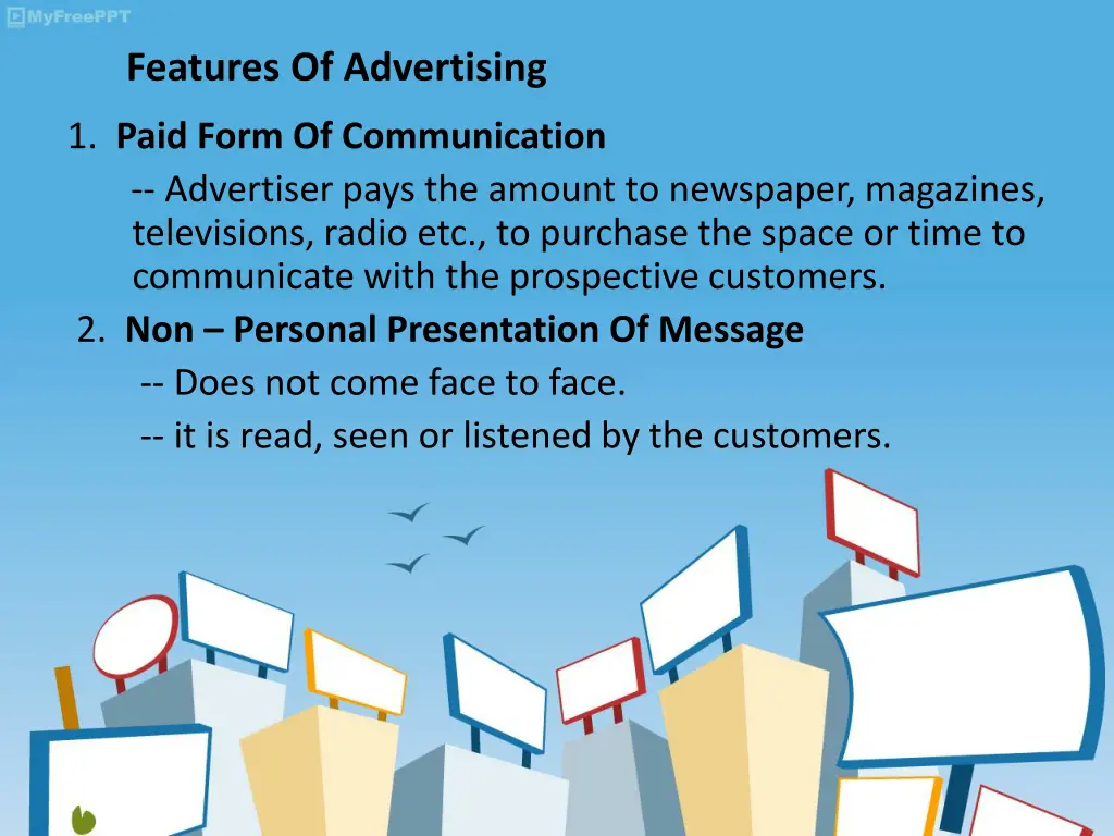 features of advertising