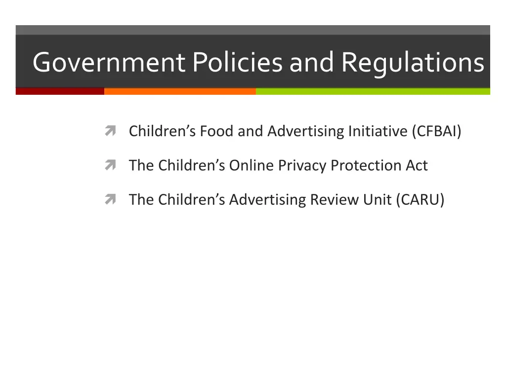 government policies and regulations