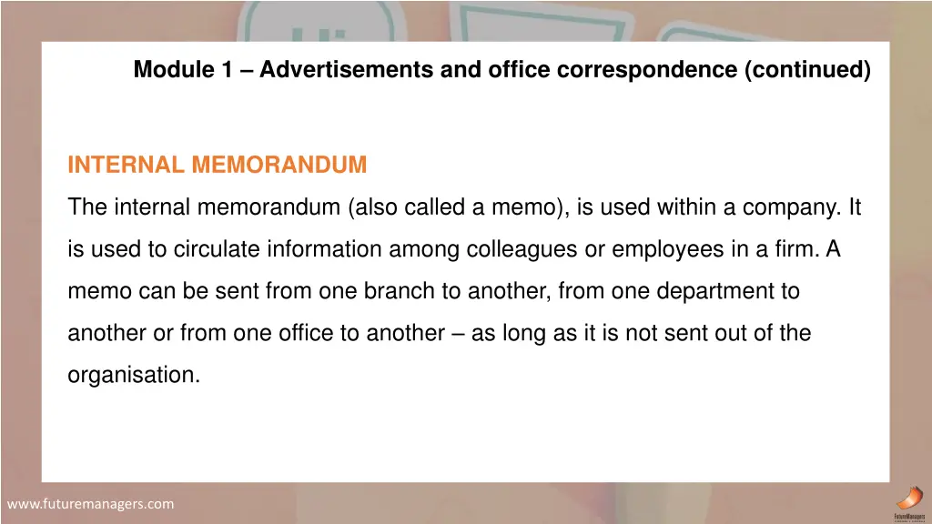 module 1 advertisements and office correspondence 7