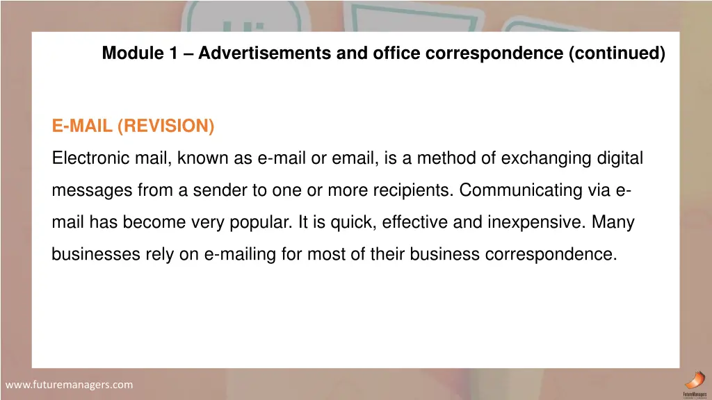 module 1 advertisements and office correspondence 8