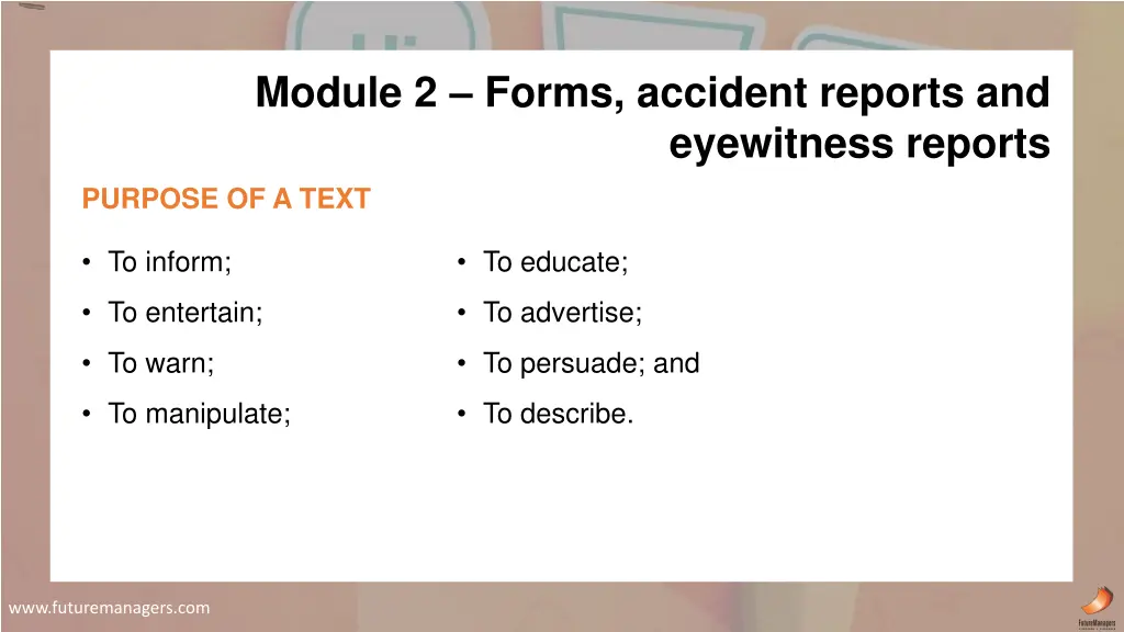 module 2 forms accident reports and