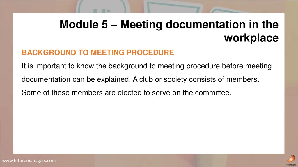 module 5 meeting documentation in the