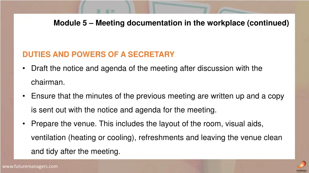 module 5 meeting documentation in the workplace 3