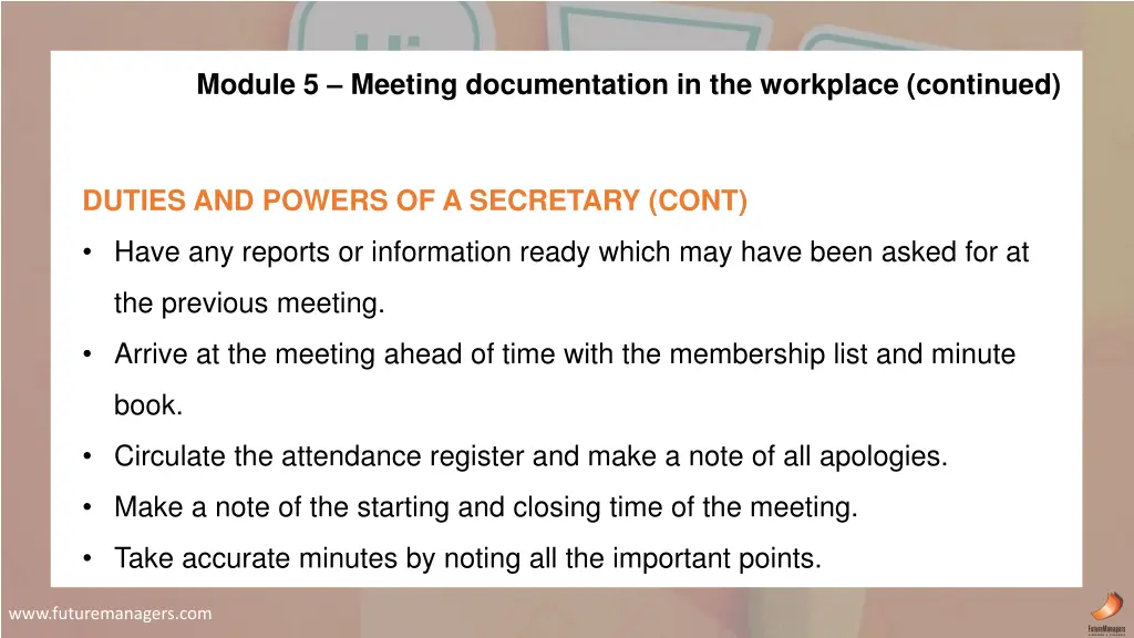 module 5 meeting documentation in the workplace 4