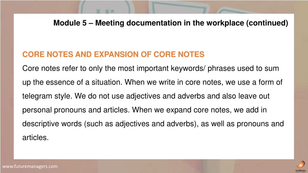 module 5 meeting documentation in the workplace 8