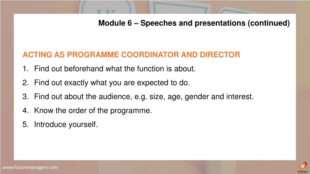 module 6 speeches and presentations continued 1