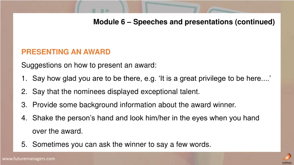 module 6 speeches and presentations continued 3