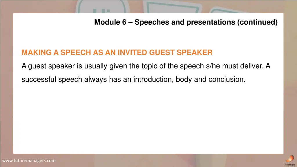 module 6 speeches and presentations continued 5