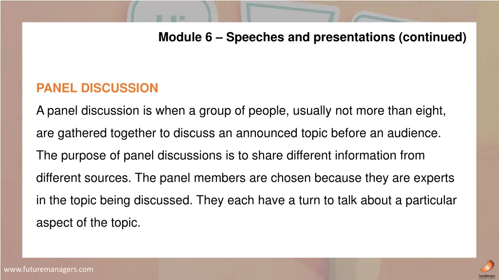 module 6 speeches and presentations continued 6