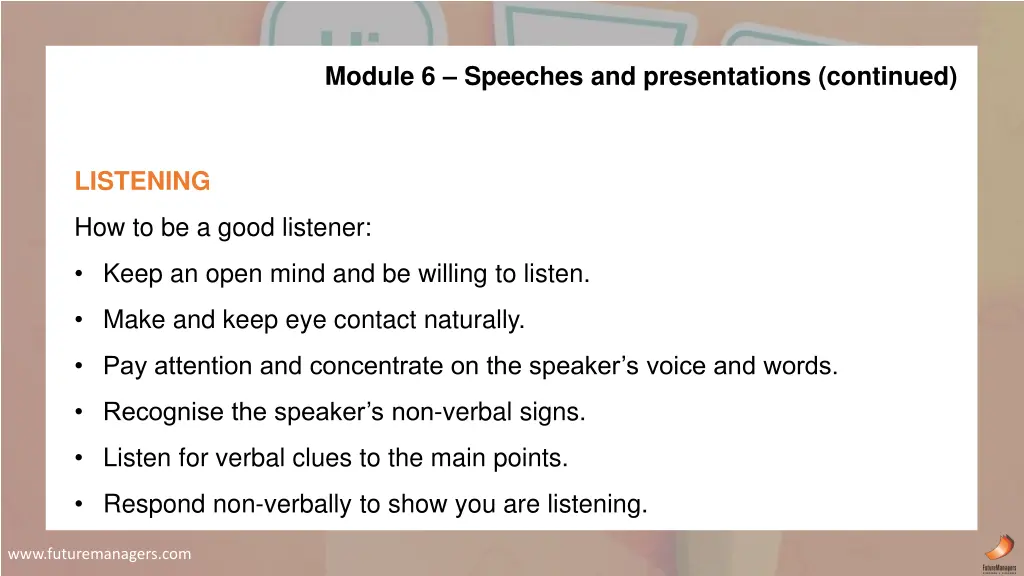 module 6 speeches and presentations continued 9