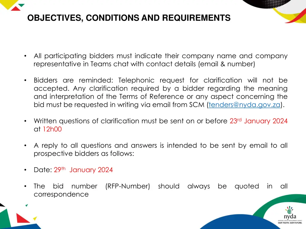 2objectives conditions and requirements