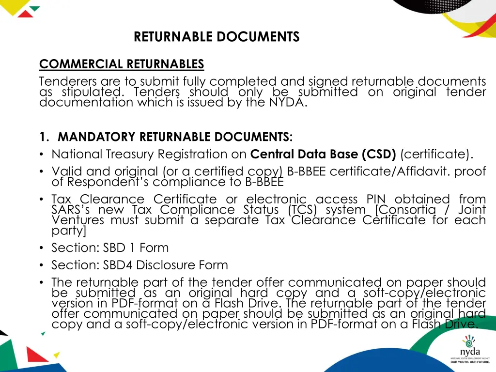 returnable documents