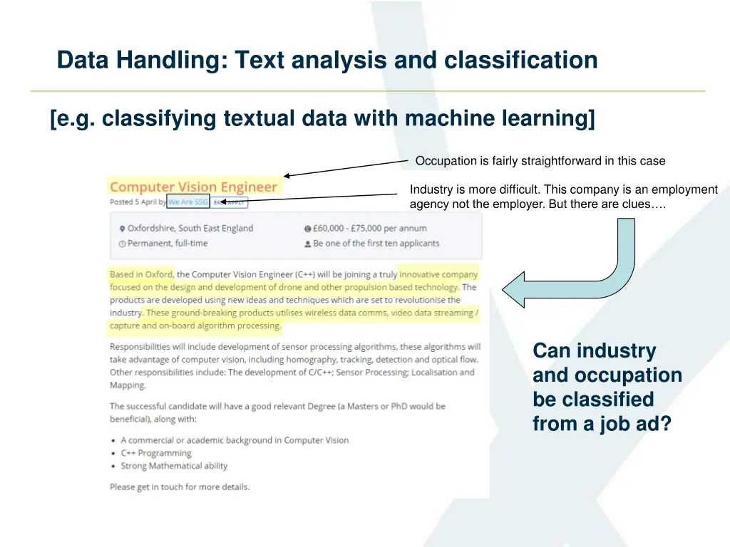 data handling text analysis and classification