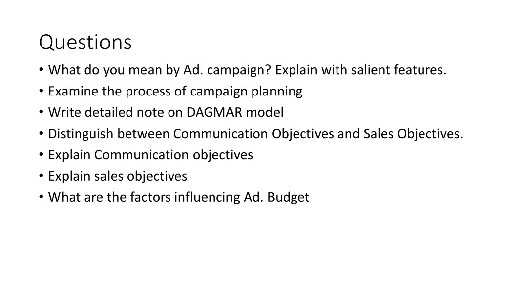 questions what do you mean by ad campaign explain