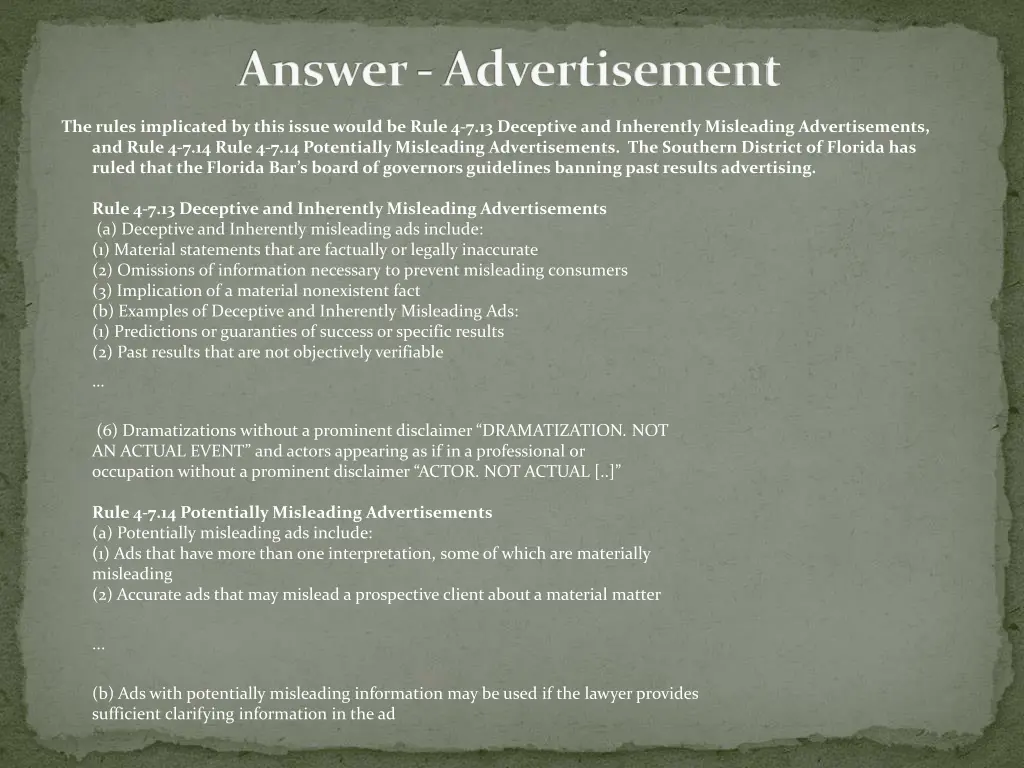 answer advertisement