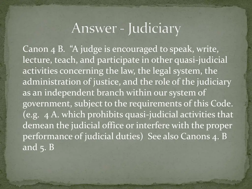 answer judiciary