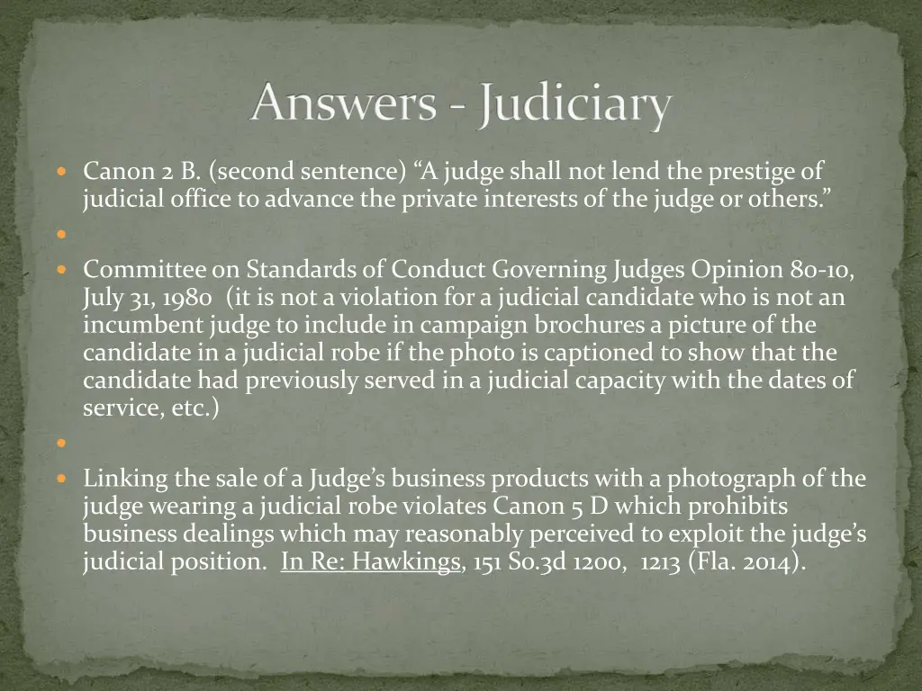 answers judiciary