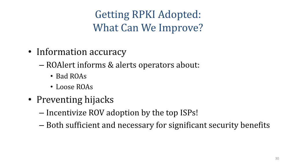 getting rpki adopted what can we improve