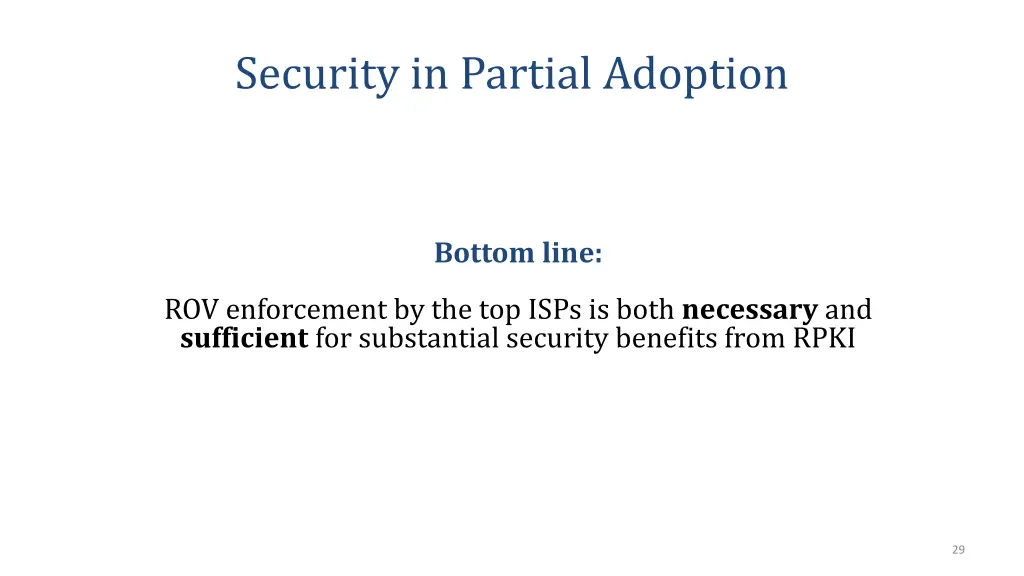 security in partial adoption