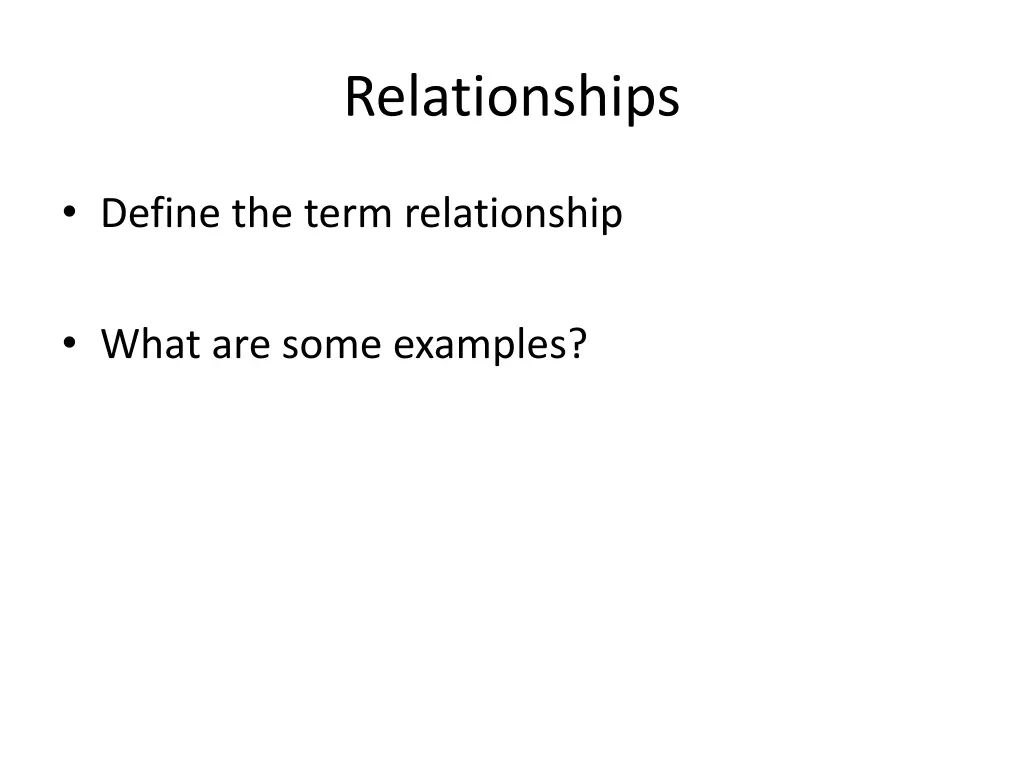 relationships