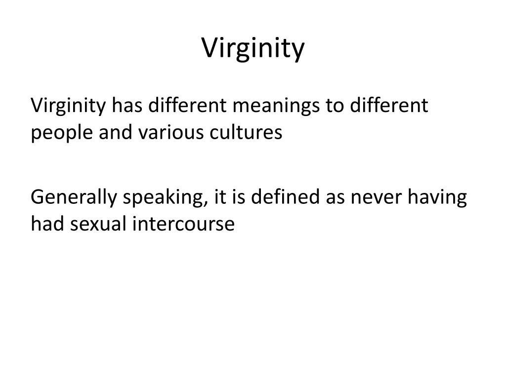 virginity