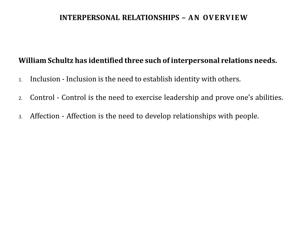 interpersonal relationships an overview