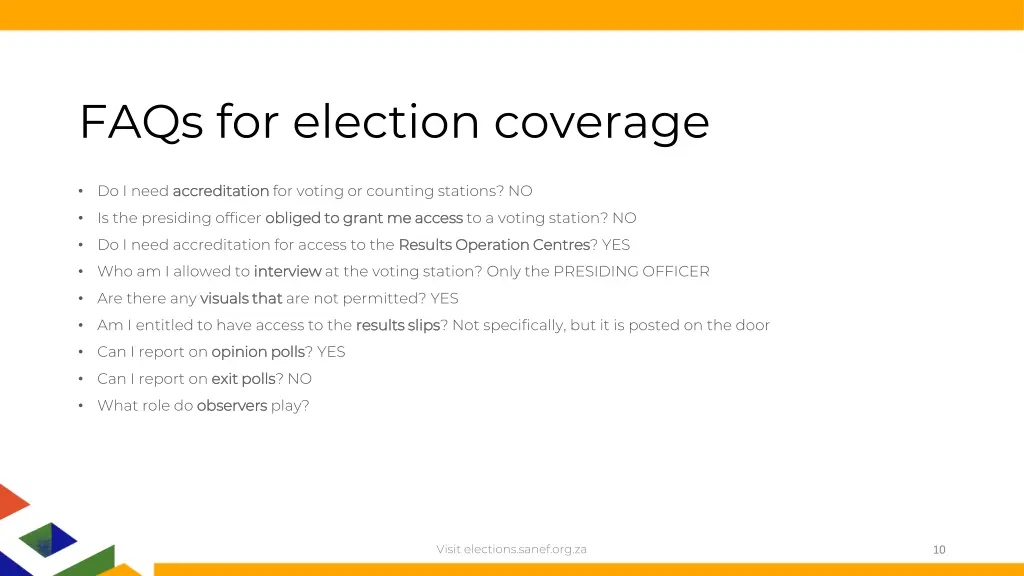 faqs for election coverage