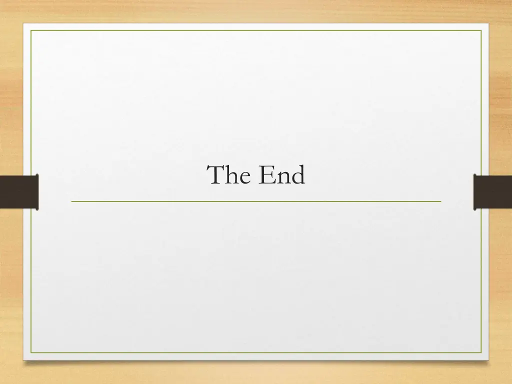 the end