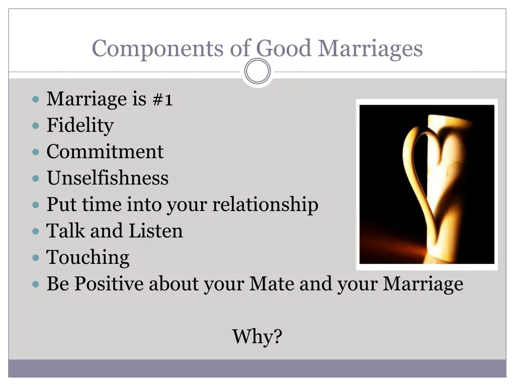 components of good marriages