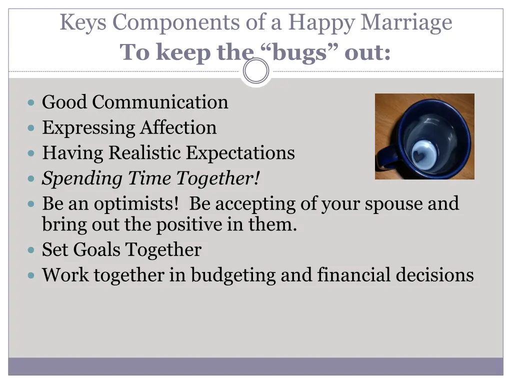 keys components of a happy marriage to keep