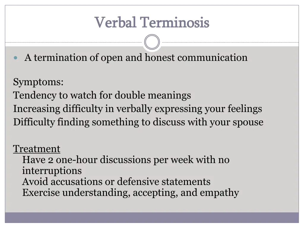 verbal verbal terminosis terminosis