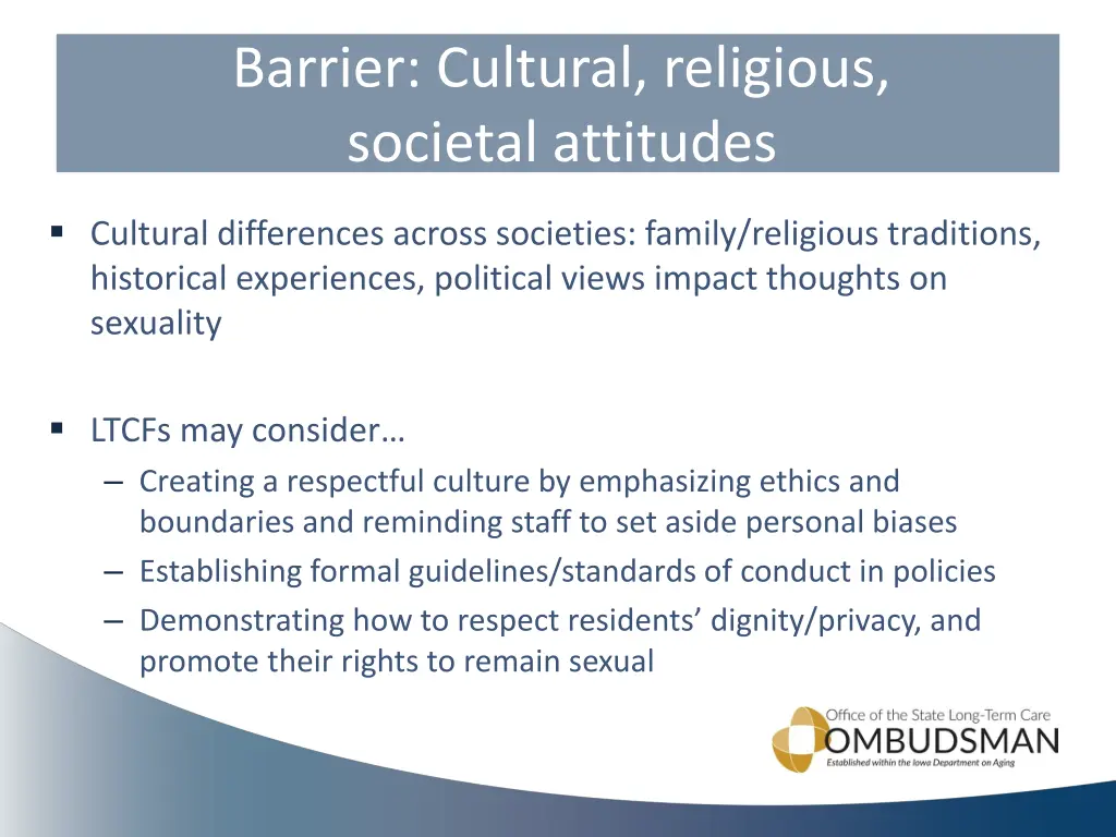 barrier cultural religious societal attitudes