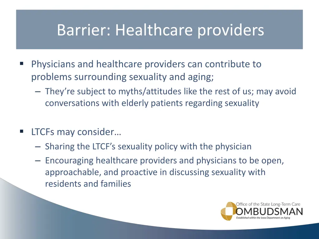 barrier healthcare providers