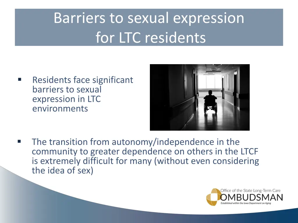 barriers to sexual expression for ltc residents