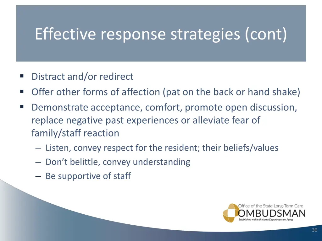 effective response strategies cont