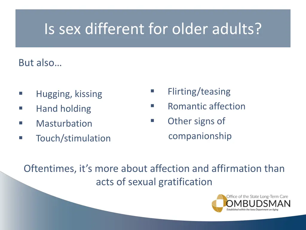 is sex different for older adults