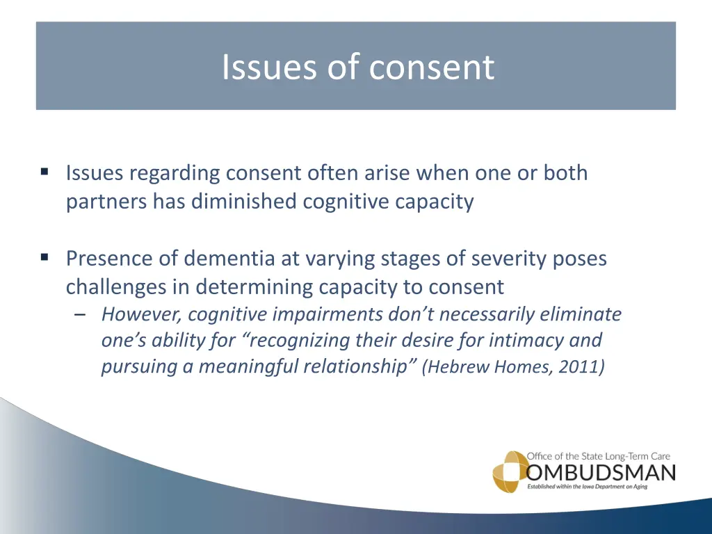 issues of consent