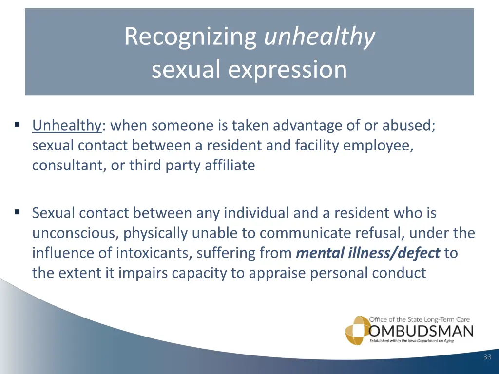 recognizing unhealthy sexual expression