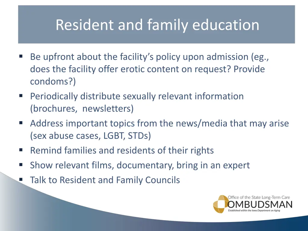 resident and family education resident and family