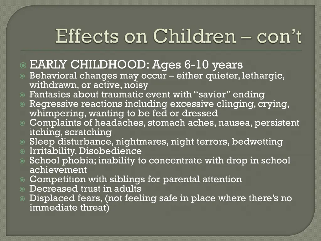 early childhood ages 6 10 years behavioral