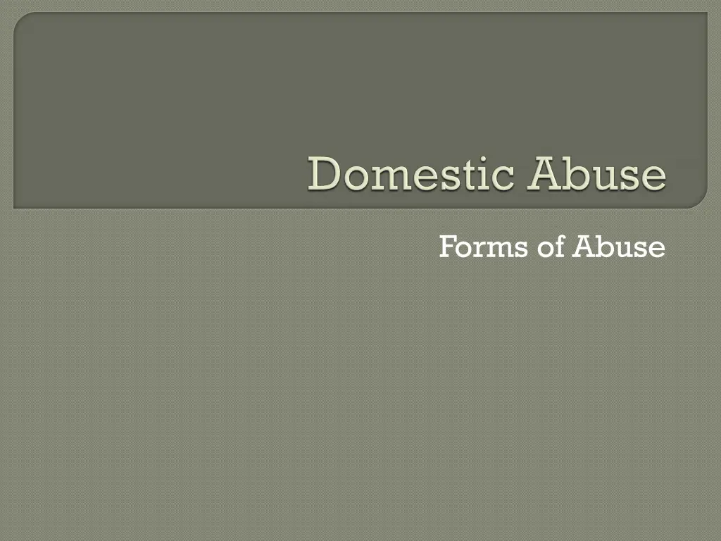 forms of abuse