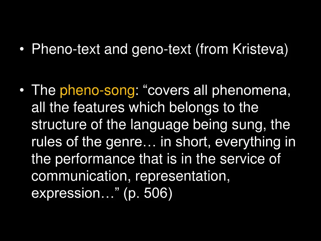 pheno text and geno text from kristeva