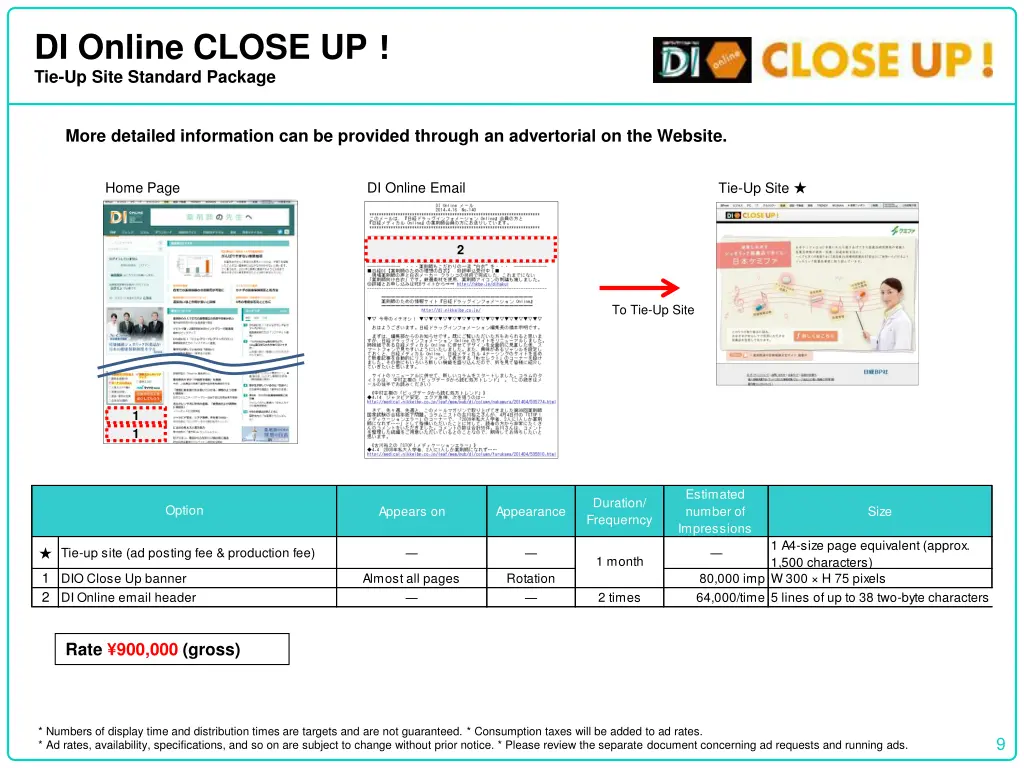 di online close up tie up site standard package