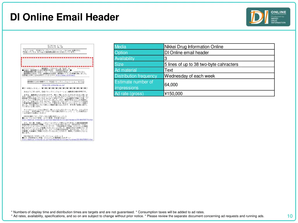 di online email header