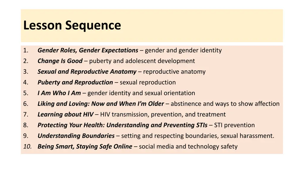 lesson sequence