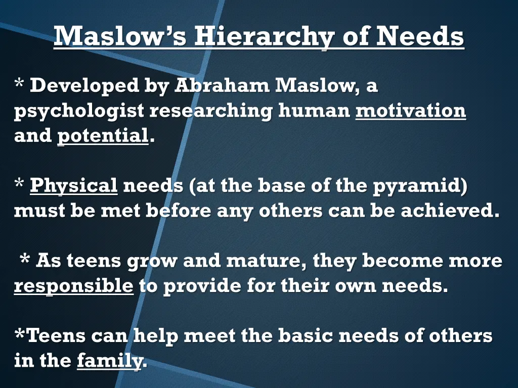 maslow s hierarchy of needs