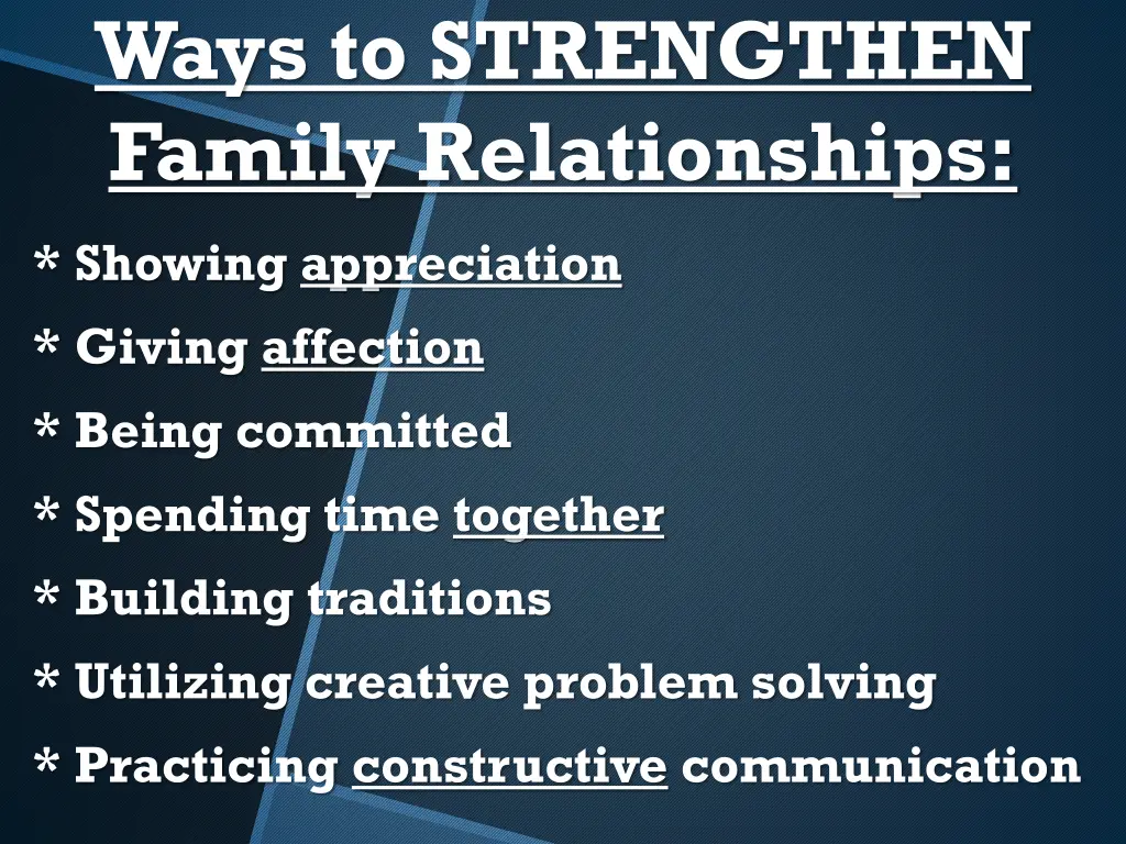 ways to strengthen family relationships